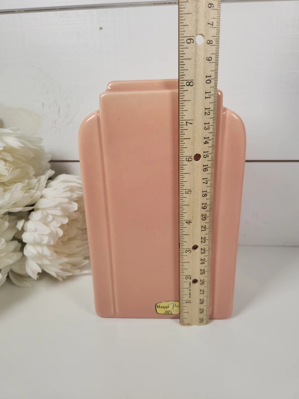 Mid Century Haeger Mauve Pink Art Deco Architectural Vase | Haeger Florist MCM